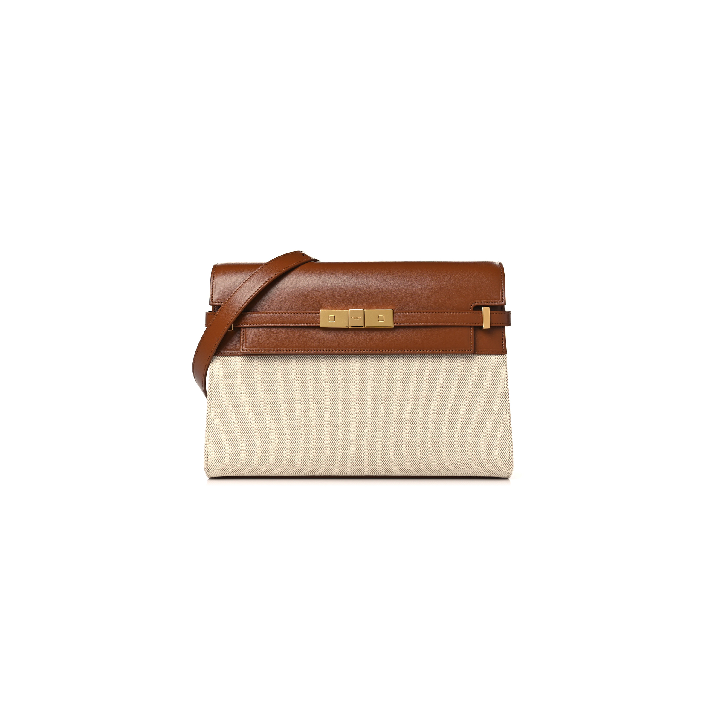 YSL MANHATTAN SHOULDER BAG IN LEATHER AND CANVAS SHOULDER BAG 5792711243079 (29*20*7.5cm)